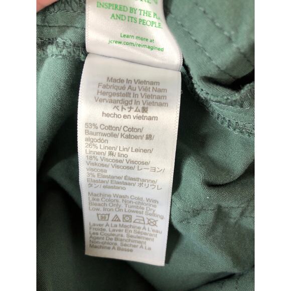 J. Crew Lizzie Pants High Rise Patch Pocket Wide Leg  Pale Spinach NWT 28P - Picture 8 of 9